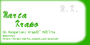 marta krapo business card